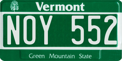 VT license plate NOY552