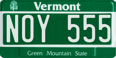 VT license plate NOY555