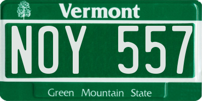 VT license plate NOY557
