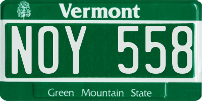 VT license plate NOY558