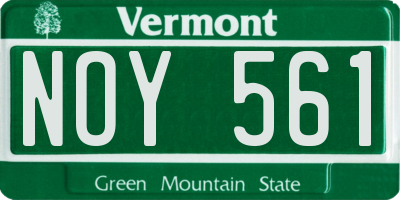 VT license plate NOY561