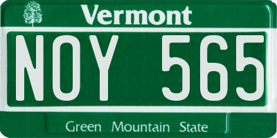VT license plate NOY565