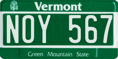 VT license plate NOY567