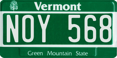 VT license plate NOY568