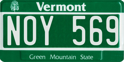 VT license plate NOY569