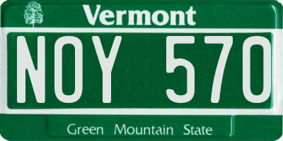 VT license plate NOY570