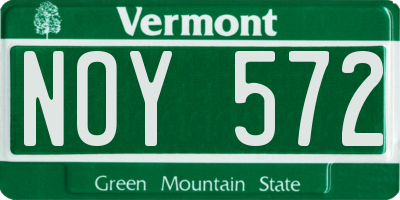VT license plate NOY572