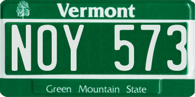 VT license plate NOY573