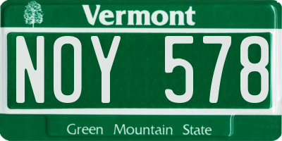 VT license plate NOY578