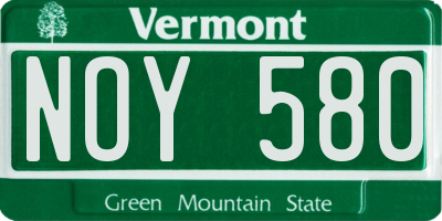 VT license plate NOY580