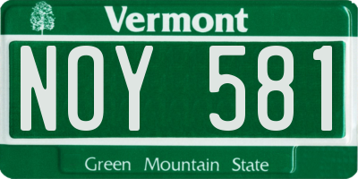 VT license plate NOY581