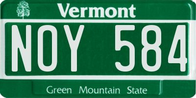 VT license plate NOY584