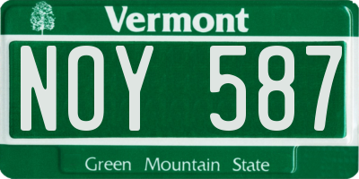 VT license plate NOY587