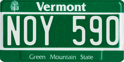 VT license plate NOY590