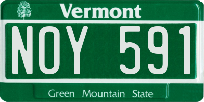 VT license plate NOY591