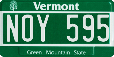 VT license plate NOY595