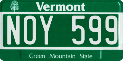 VT license plate NOY599