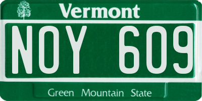 VT license plate NOY609