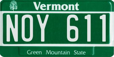 VT license plate NOY611