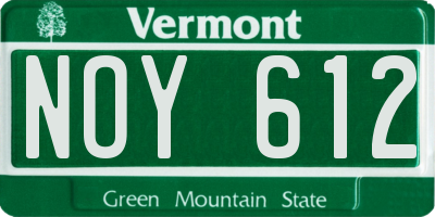 VT license plate NOY612