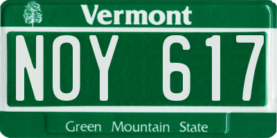 VT license plate NOY617