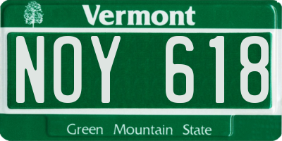 VT license plate NOY618