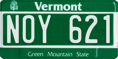 VT license plate NOY621