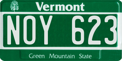 VT license plate NOY623