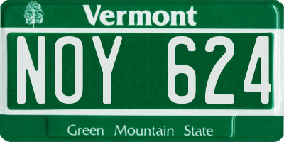 VT license plate NOY624