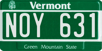 VT license plate NOY631