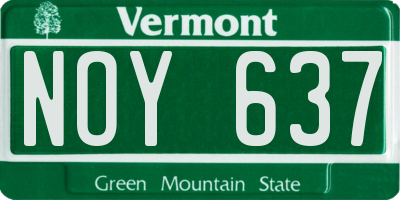 VT license plate NOY637