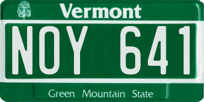 VT license plate NOY641