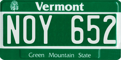 VT license plate NOY652