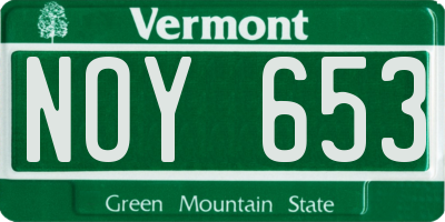 VT license plate NOY653