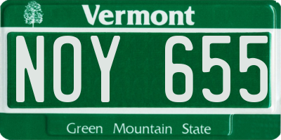 VT license plate NOY655