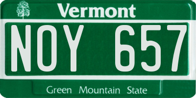 VT license plate NOY657