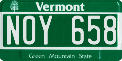 VT license plate NOY658