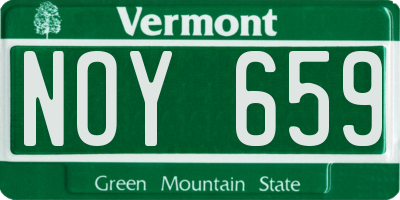 VT license plate NOY659