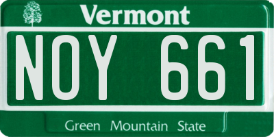 VT license plate NOY661