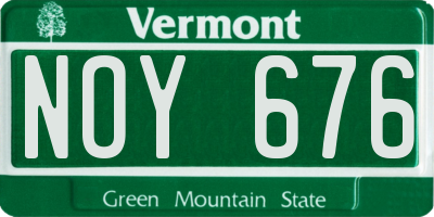 VT license plate NOY676