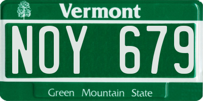 VT license plate NOY679