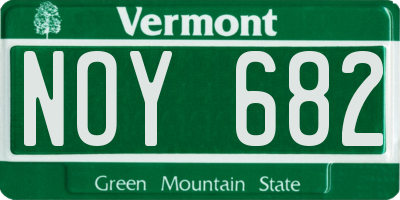 VT license plate NOY682