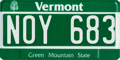 VT license plate NOY683