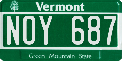 VT license plate NOY687