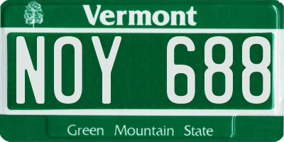 VT license plate NOY688