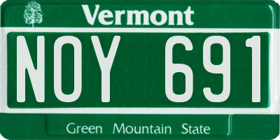 VT license plate NOY691