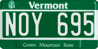 VT license plate NOY695