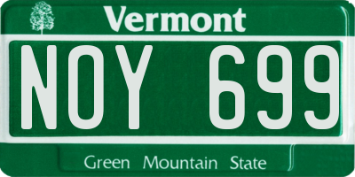 VT license plate NOY699