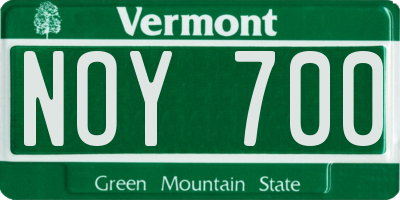 VT license plate NOY700