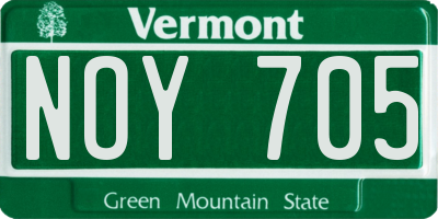 VT license plate NOY705